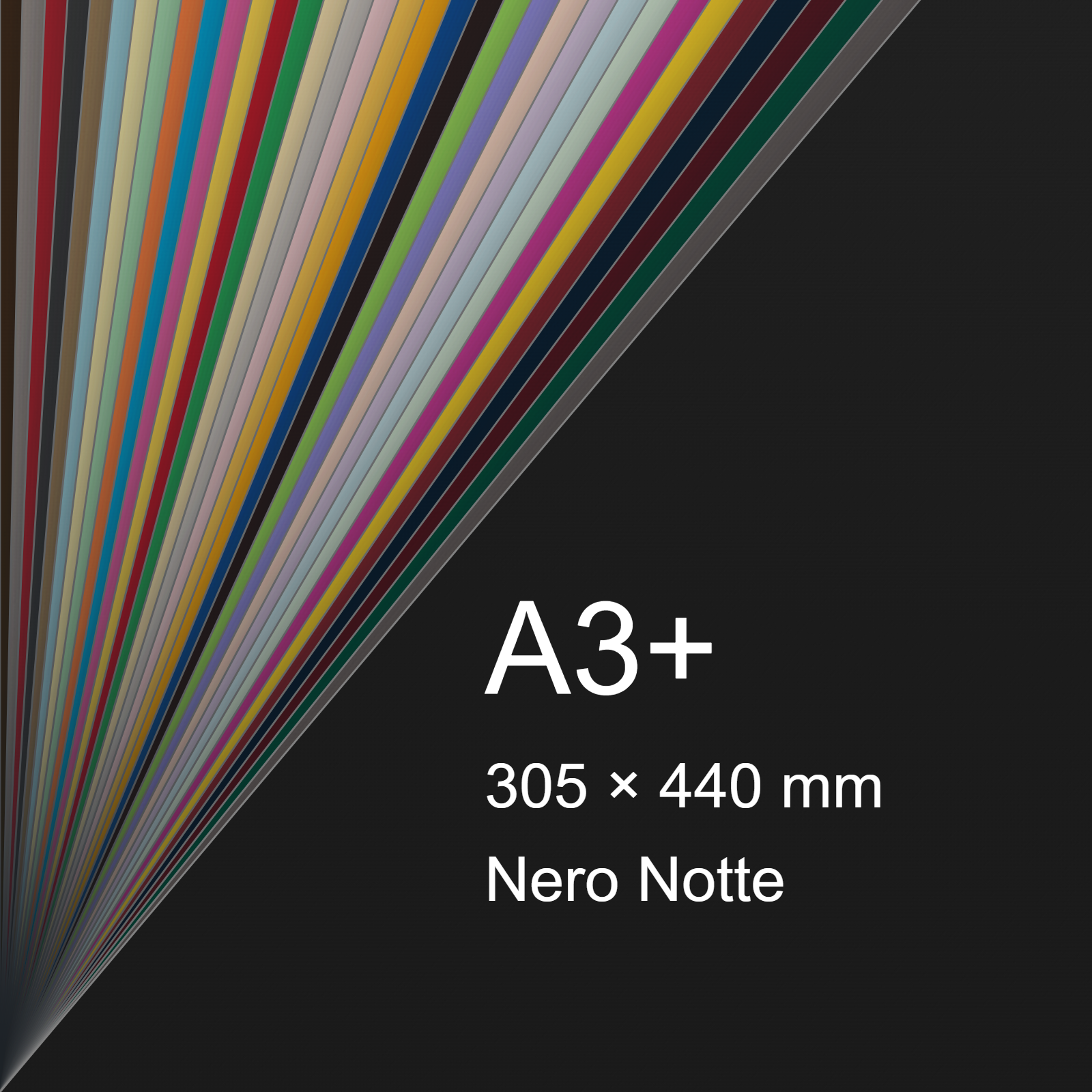 Cartoncino Favini, Burano, 400 g/m², A3+, NERO NOTTE 63 bra805a3+ - immagine aggiuntiva
