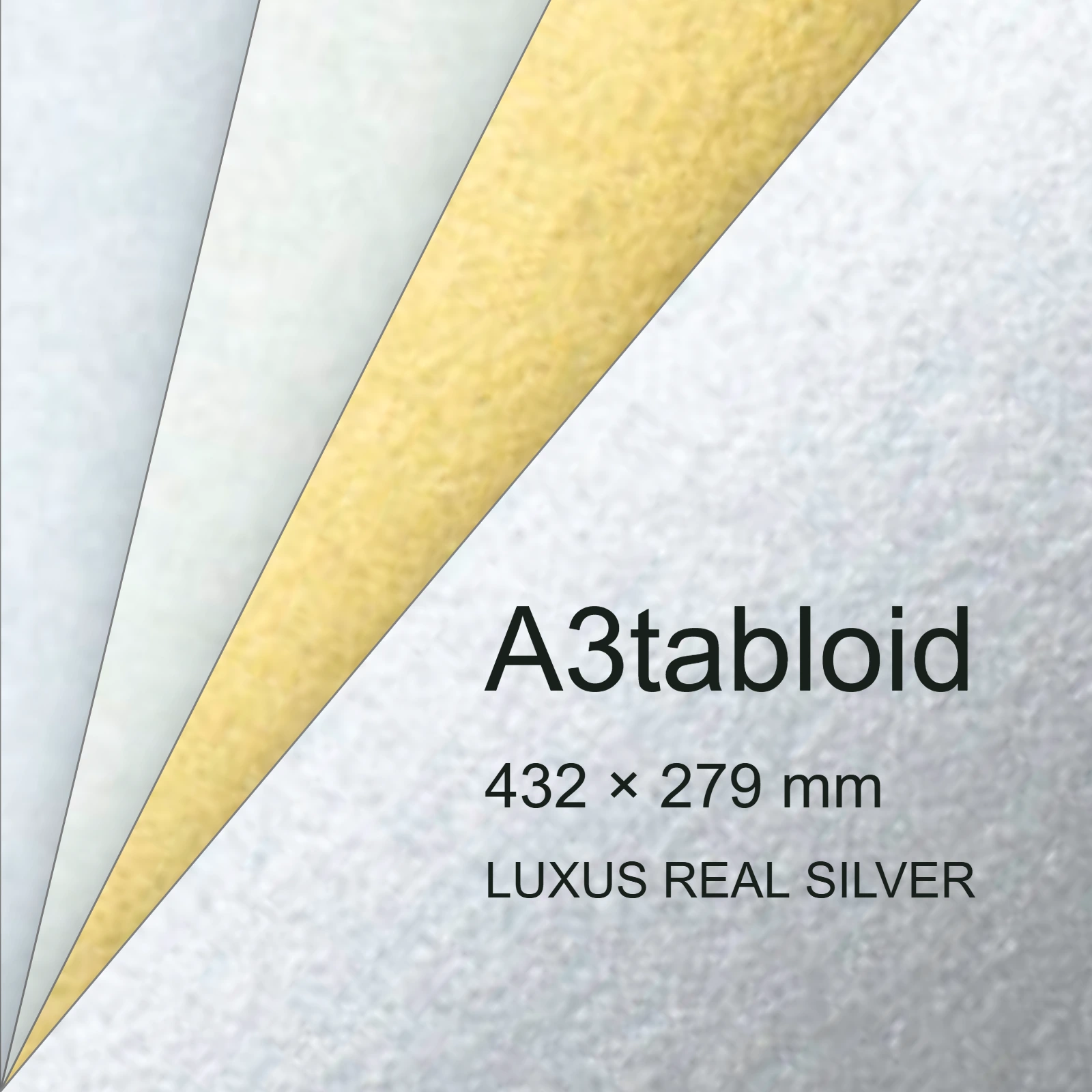 Cartoncino Favini, Majestic Digital HP Indigo, 250 g/m², A3tabloid, LUXUS REAL SILVER bra6549a3tabloid - immagine aggiuntiva