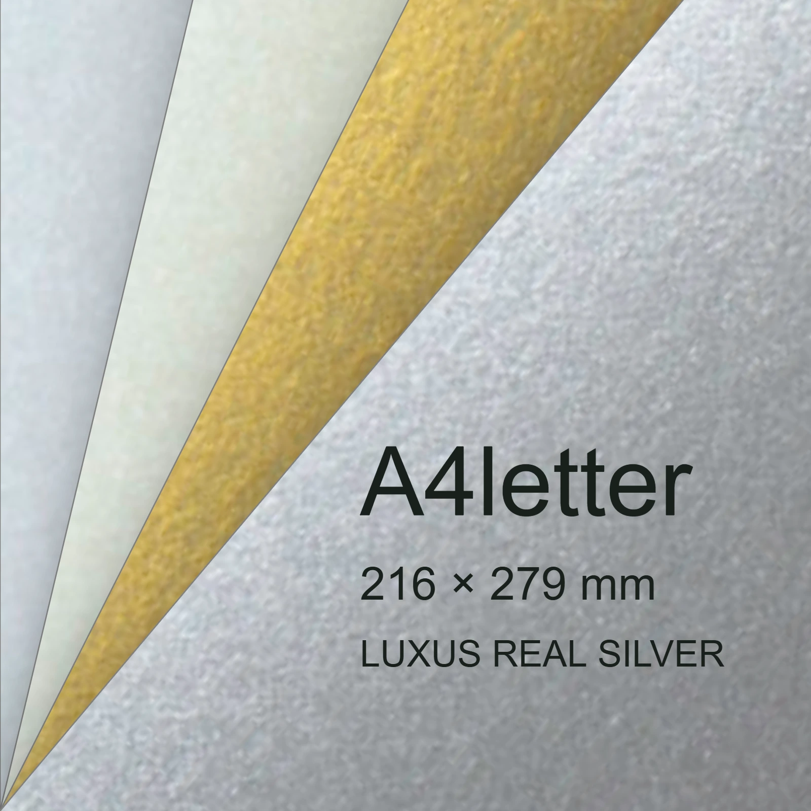 Cartoncino Favini, Majestic Digital HP Indigo, 250 g/m², A4letter, LUXUS REAL SILVER bra6549a4letter - immagine aggiuntiva