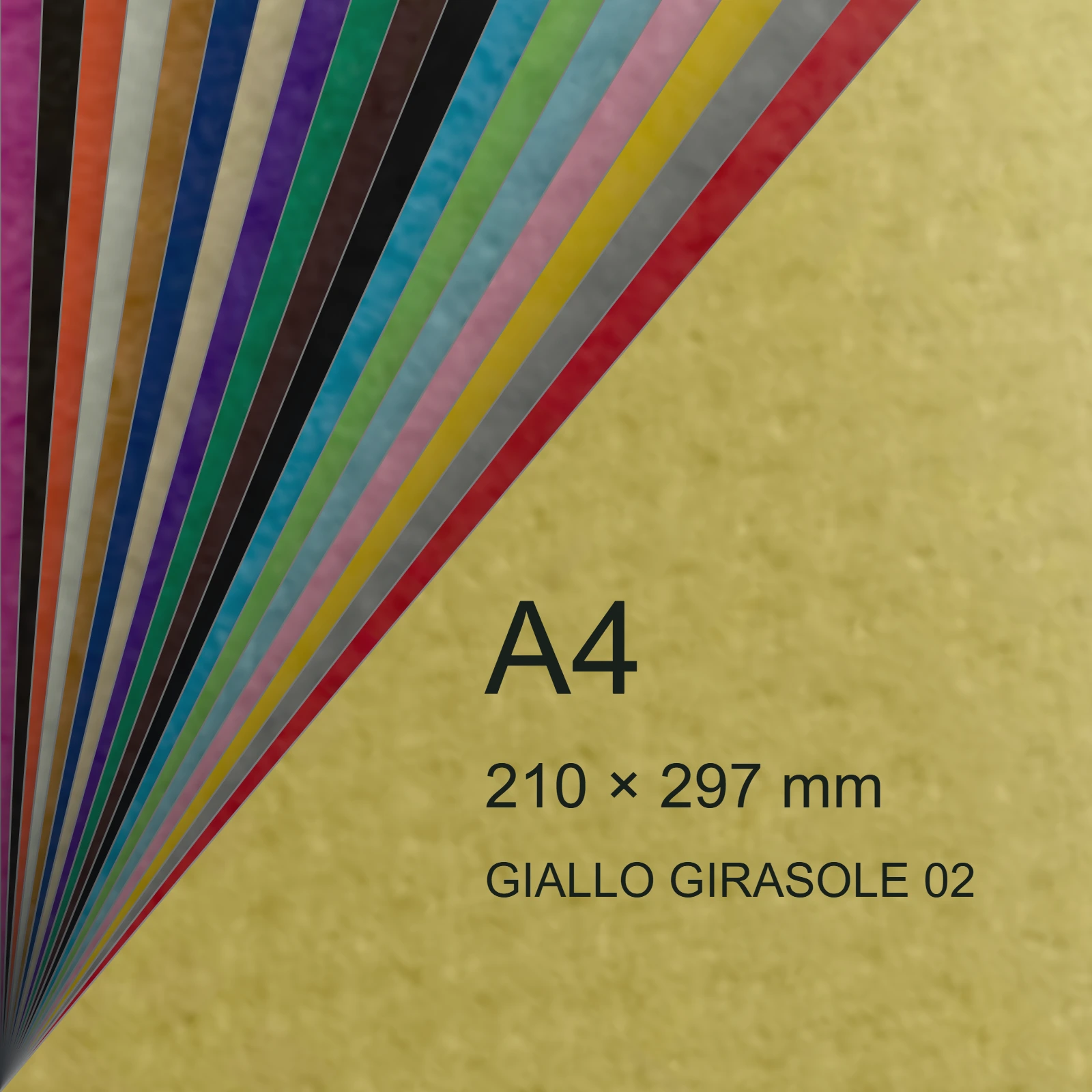 Cartoncino Favini, Prisma Plastificato, 250 g/m², A4, GIALLO GIRASOLE 02 bra1322 - immagine aggiuntiva