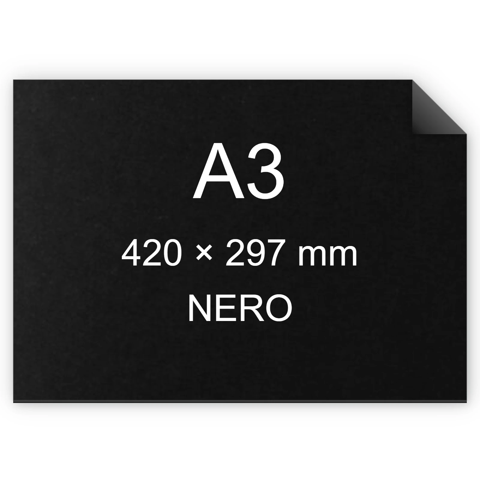 Cartoncino Favini, Sumo (2 mm), 1350 g/m², A3, NERO BRA92A3