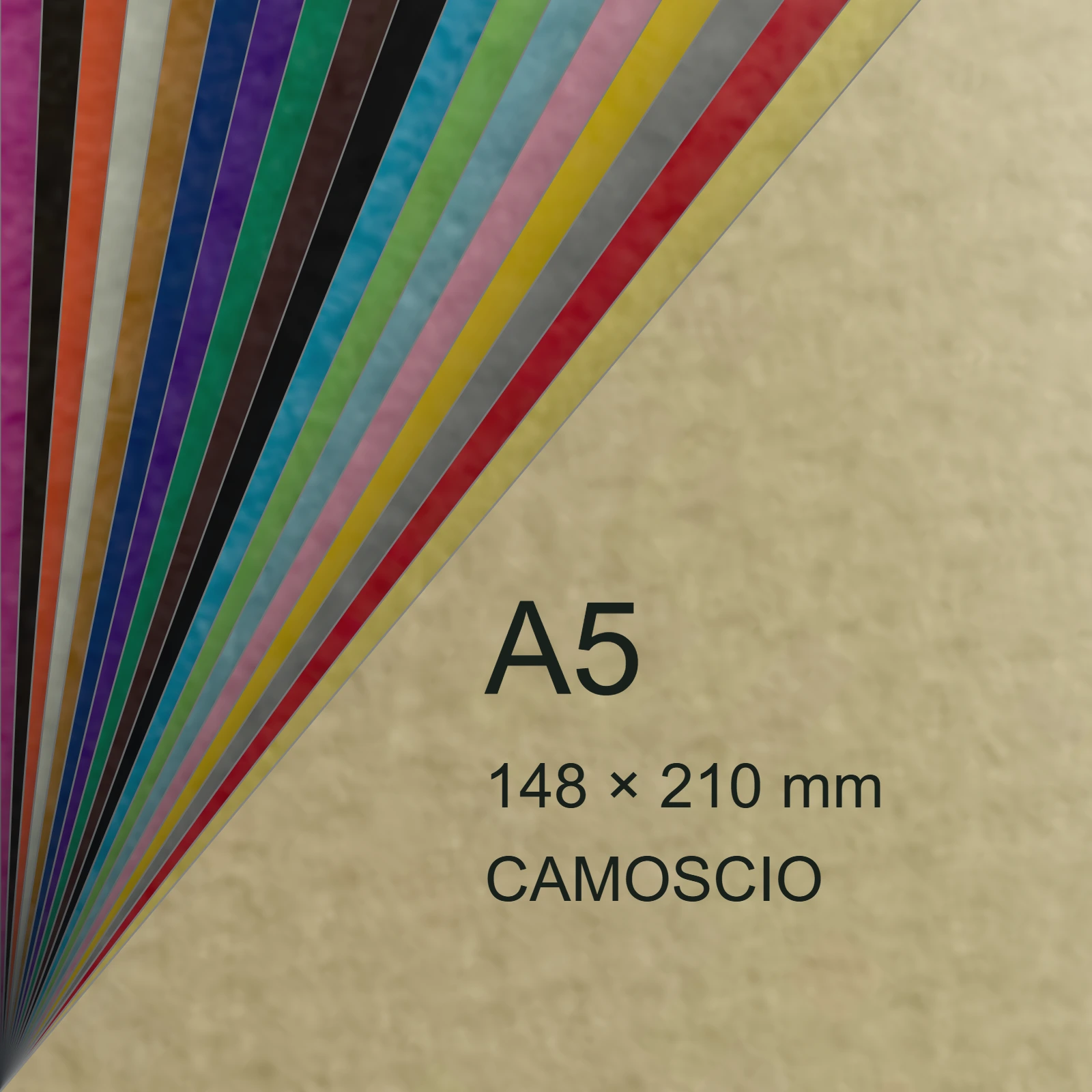 Cartoncino Favini, Prisma Plastificato, 250 g/m², A5, CAMOSCIO bra1319A5 - immagine aggiuntiva