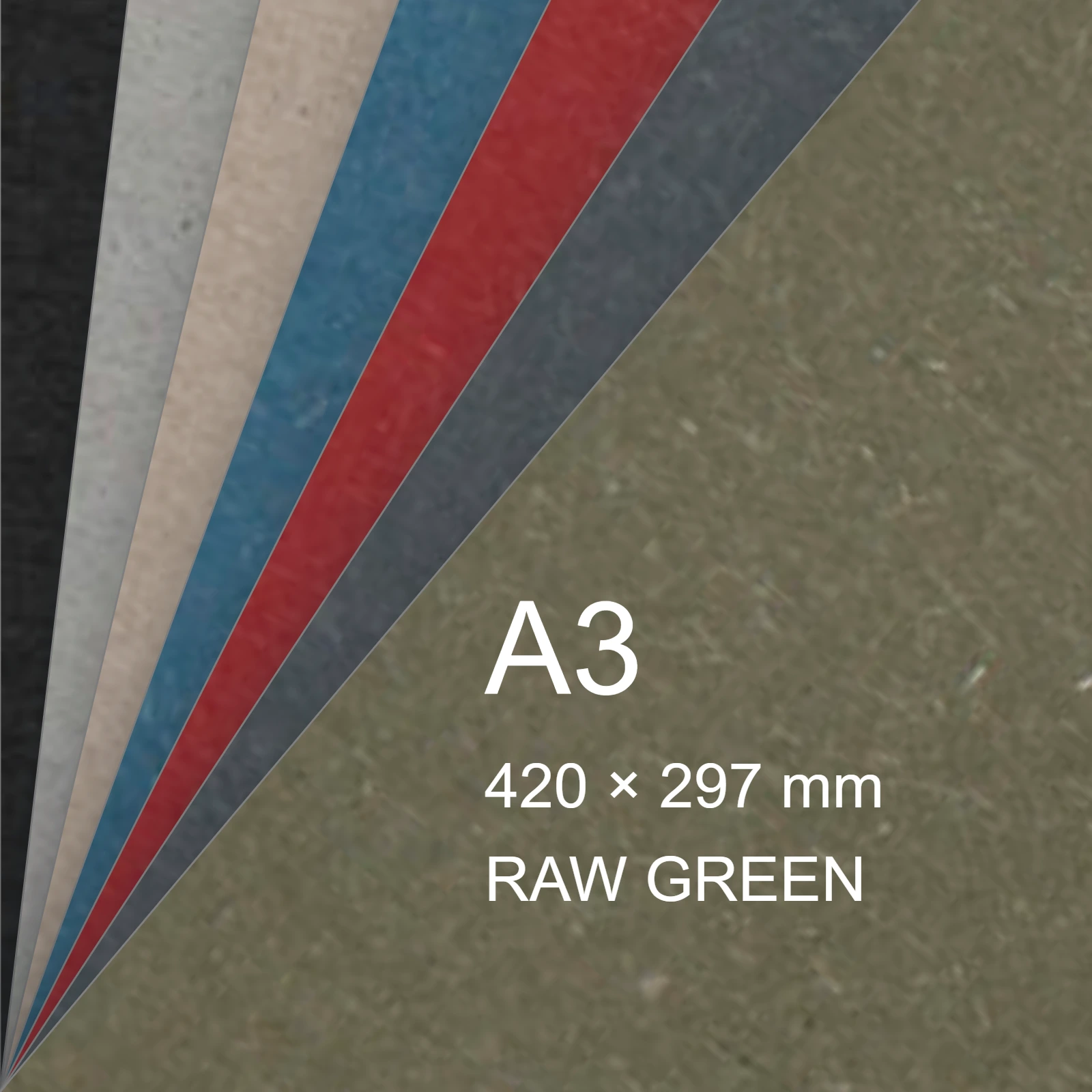 Cartoncino Favini, Shiro Echo Raw, 350 g/m², A3, RAW GREEN bra6665a3 - immagine aggiuntiva